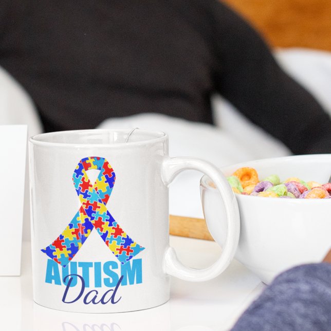 Taza De Café Autismo papá Cinta de Conciencia Azul Día del Padr (Subido por el creador)