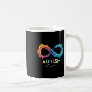 Taza De Café Autismo Rojo en lugar de Infinito Símbolo Aceptaci
