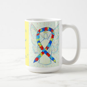 Taza De Café Autismo Rompecabezas Sensibilización Cinta Angel M
