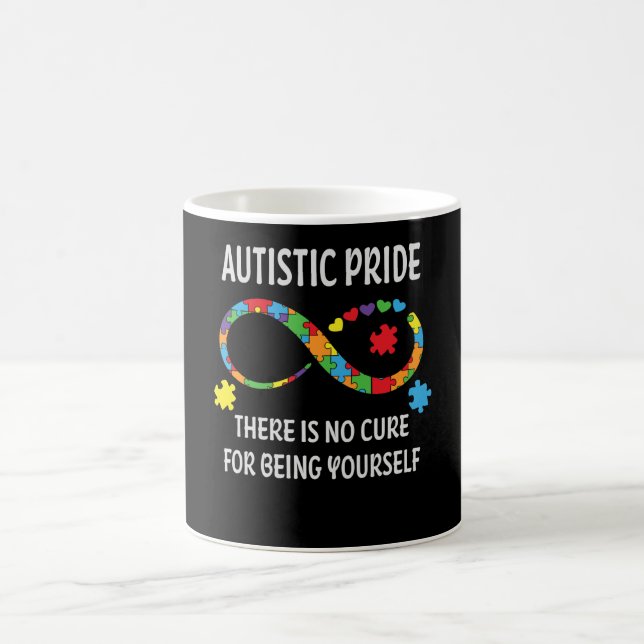 Taza De Café Autismo Símbolo infinito Orgullo Conciencia del Co (Centro)