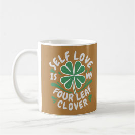 Taza De Café Auto Amor Cuatro Leaf Clover Motivador