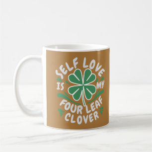 Taza De Café Auto Amor Cuatro Leaf Clover Motivador