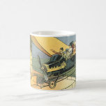Taza De Café Auto convertible de vintage Science Ficción Steamp<br><div class="desc">Ilustracion Vintage Victoriano futurista viajes y transporte ciencia ficción diseño de punk de vapor con un auto convertible volador con alas. El chófer está a punto de aterrizar su coche futurista (o es un avión) en la tienda de chocolates en el futuro. Un clásico diseño de ciencia ficción de historietas...</div>