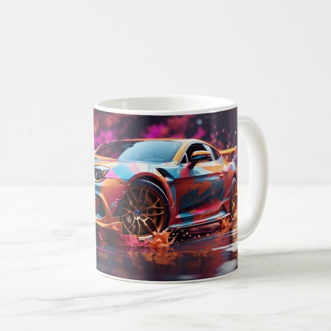 Taza De Café Auto deportivo de rápida deriva de arte digital (Anverso derecho)