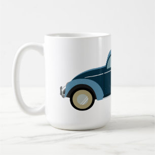 Taza De Café auto retro azul fresco con escoria