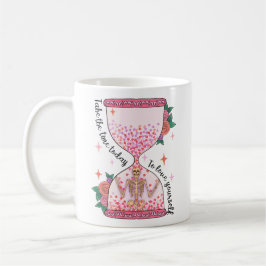 Taza De Café Autoamor Meditando Skeleton Hourglass Valentine
