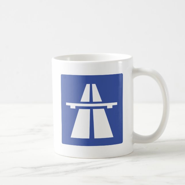 Taza De Café Autobahnschild (Derecha)