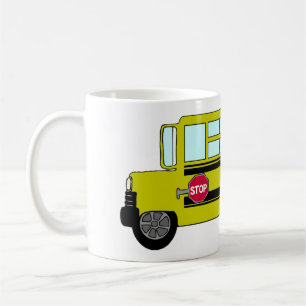 Taza De Café Autobús Escolar Amarillo con Letrero de Parada