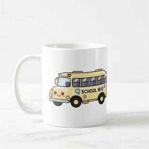 Taza De Café Autobús Escolar Amarillo Kawaii Agradecimiento a P