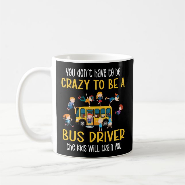 Taza De Café Autobús escolar loco para conducir (Izquierda)