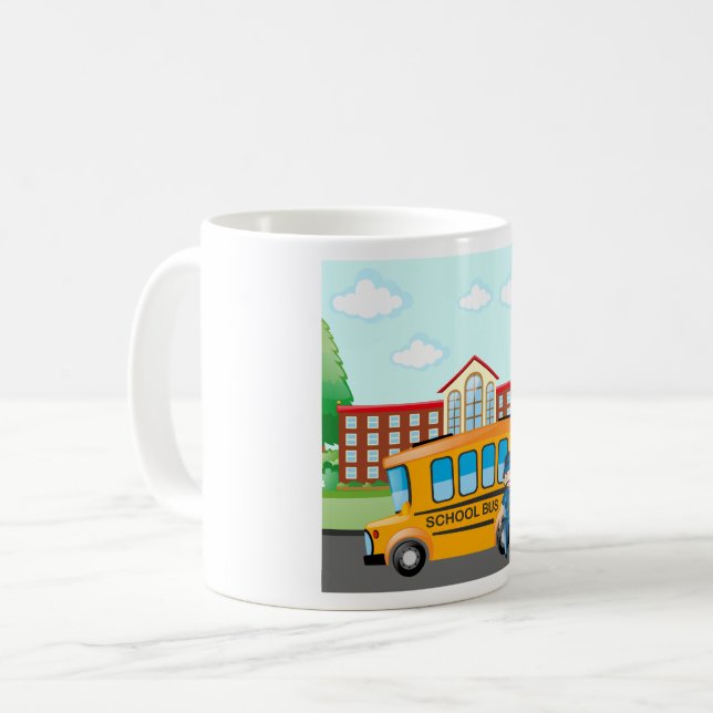 Taza De Café Autobús escolar y conductor (Anverso izquierdo)