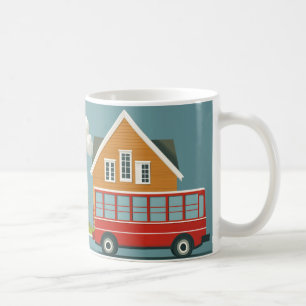 Taza De Café autobús rojo clásico, a menudo utilizado como tran