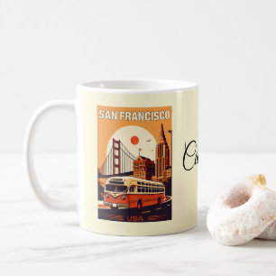 Taza De Café Autobús Vintage de la ciudad de San Francisco en c