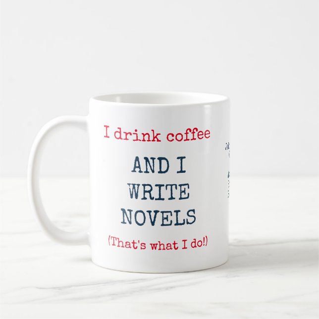Taza De Café Autor Escribo Libros Gracioso Texto (Izquierda)