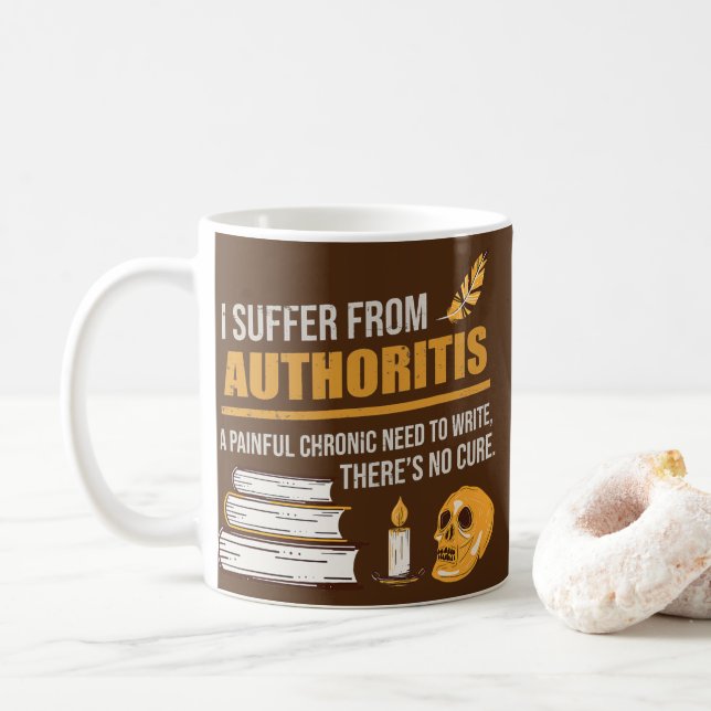 Taza De Café Autorización para autor de libros  (Con donut)