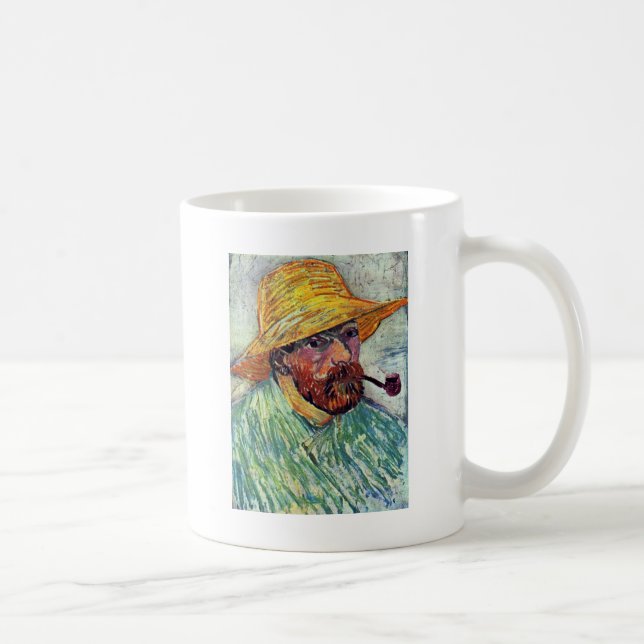 Taza De Café Autorretrato con el gorra de paja de Vincent van (Derecha)