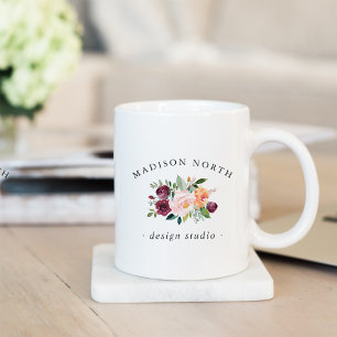 Taza De Café Autumn Bloom   Logotipo floral