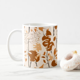 Taza De Café Autumn Botanical Leaves Minimalist Mug