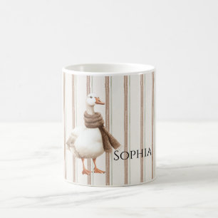 Taza De Café Autumn Brown Stripes Goose