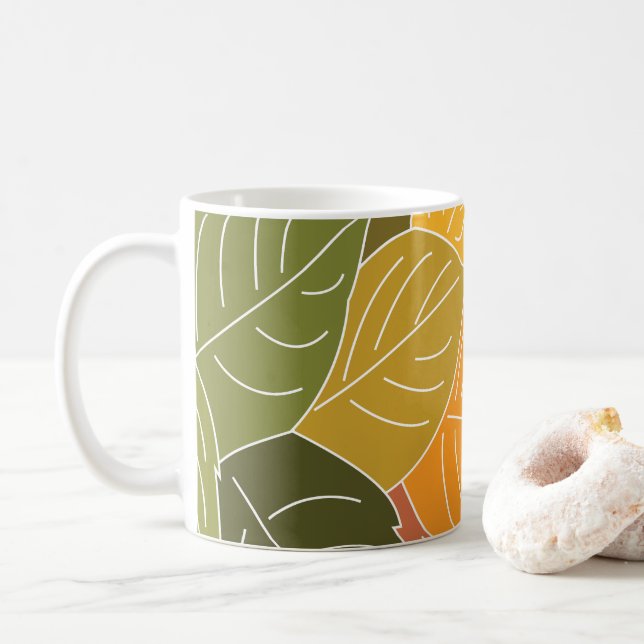 Taza De Café Autumn Fall Leaves (Con donut)