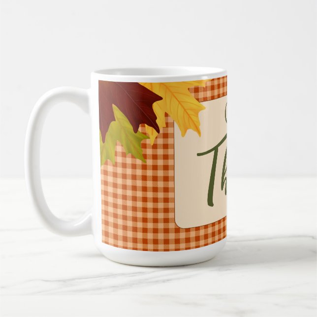 Taza De Café Autumn Gingham Thankscome Coffee Mug (Izquierda)