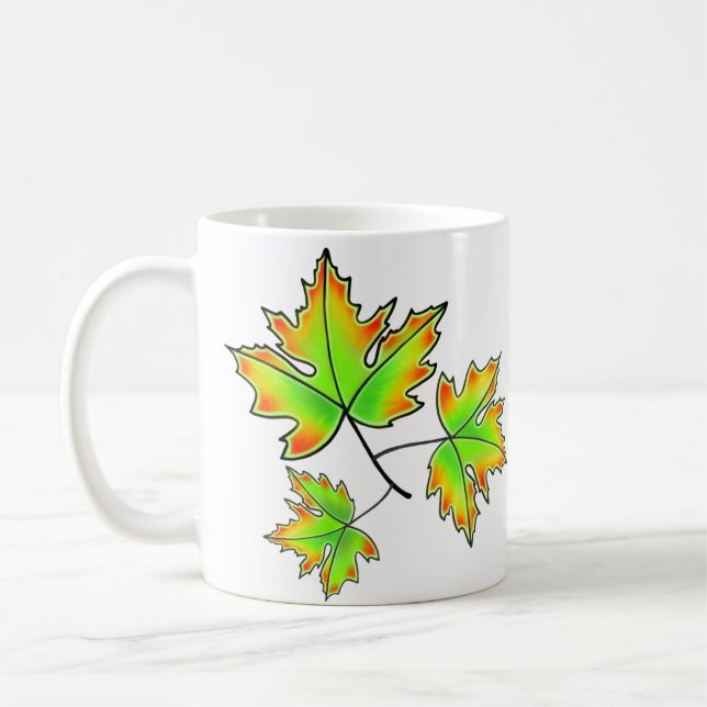Taza De Café Autumn Leaves elegante otoño botánico (Izquierda)