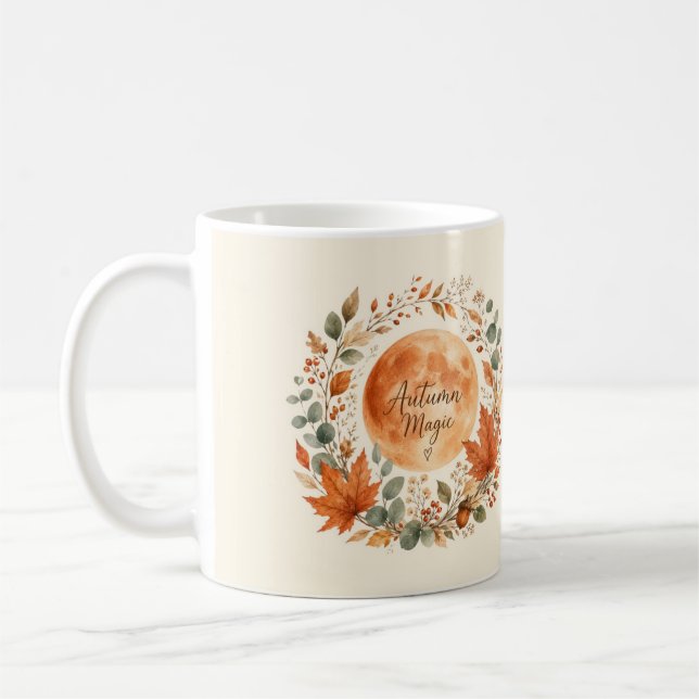Taza De Café Autumn Magic Moon Botanical Coffee Mug (Izquierda)
