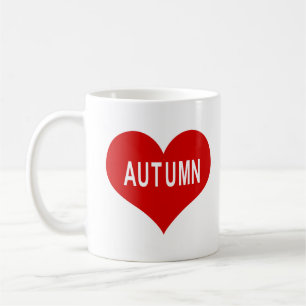 Taza De Café AUTUMN Red Love Heart