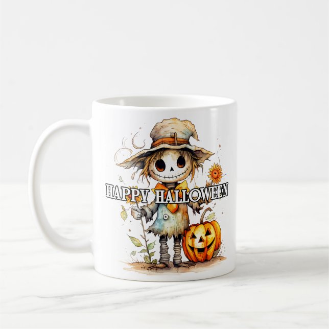 Taza De Café Autumn Scarecrow | Feliz Halloween (Izquierda)