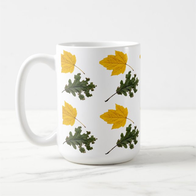 Taza De Café Autumn Symmetry Leaf Pattern (Izquierda)
