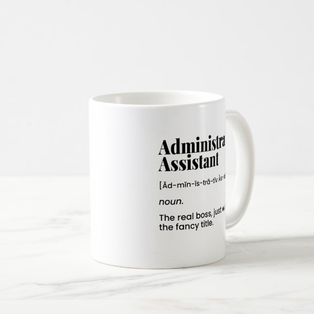 Taza De Café Auxiliar administrativo, Administración de oficina (Anverso derecho)