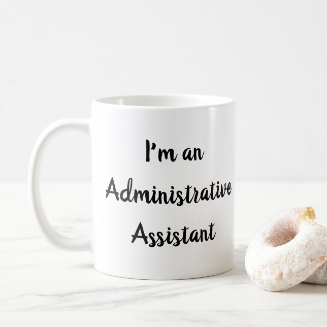 Taza De Café Auxiliar Administrativo AKA Oficina Ninja Funny (Con donut)