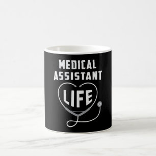 Taza De Café Auxiliar Médico Médica de Vida Enfermera de Medici