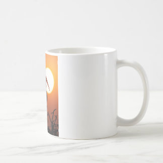 Taza De Café Ave al atardecer en la rama - Arte en la pared de 