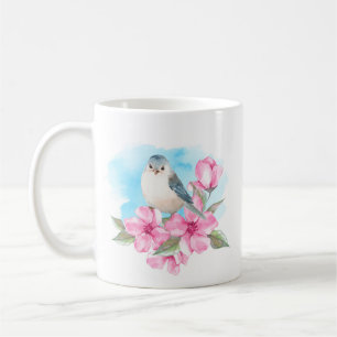 Taza De Café Ave blanca. Muelle acuático