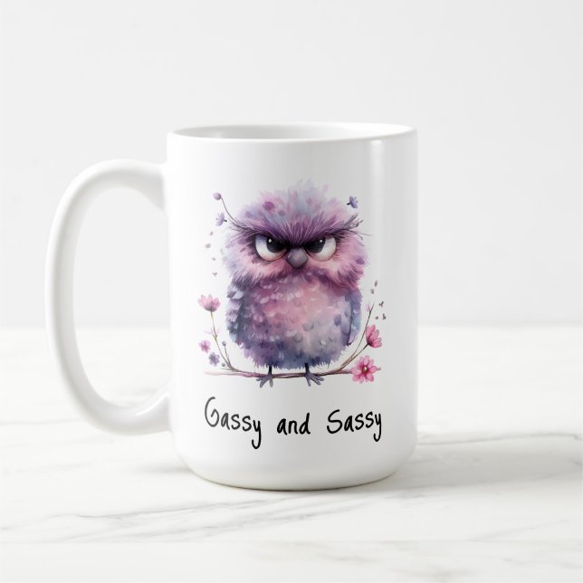 Taza De Café Ave crujiente gris y morado suave (Izquierda)