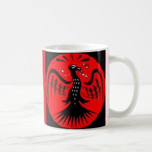 Taza De Café ave de arte folclórico de aves fantásticas