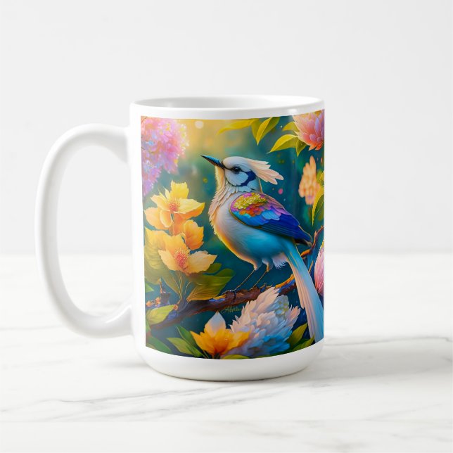 Taza De Café Ave de Fantasía Ala de Arcoíris (Izquierda)