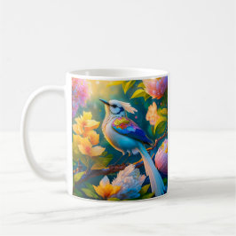Taza De Café Ave de Fantasía Ala de Arcoíris