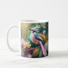 Taza De Café Ave de Rubor con cresta blanca Jay Fantasy