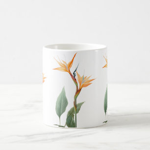 Taza De Café Ave del dibujo del paraíso (flor)