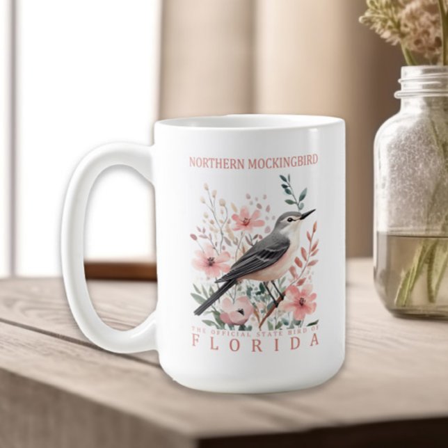 Taza De Café Ave del estado de Florida (Northern Mockingbird, Florida state bird mug)