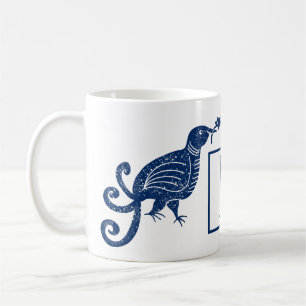 Taza De Café Ave del monograma azul del paraíso