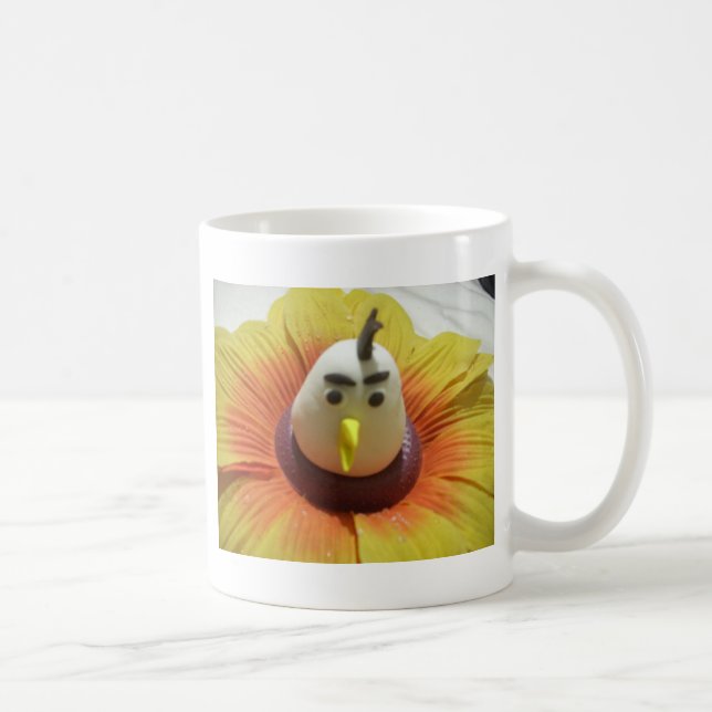 Taza De Café Ave esculpida en la imagen de arte de girasol (Derecha)