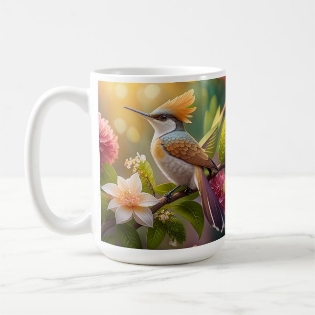 Taza De Café Ave Fantasy de Honeyeater con cresta dorada (Izquierda)