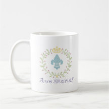 Ave Maria Cross Stitch Look American Mug con logot