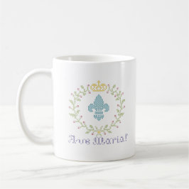 Taza De Café Ave Maria Cross Stitch Look American Mug con logot
