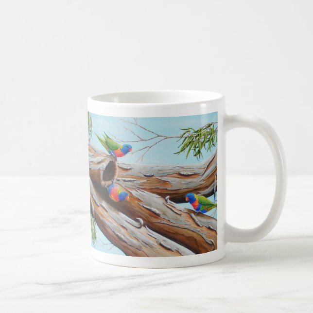 Taza De Café Ave pintada australiana de Rainbow Lorikeets (Derecha)