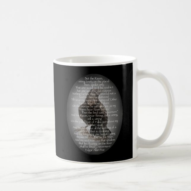Taza De Café Ave poema de Halloween de Edgar Allen Poe "The Rav (Derecha)