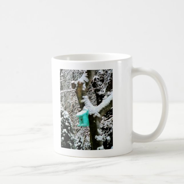 Taza De Café Ave turquesa en invierno (Derecha)